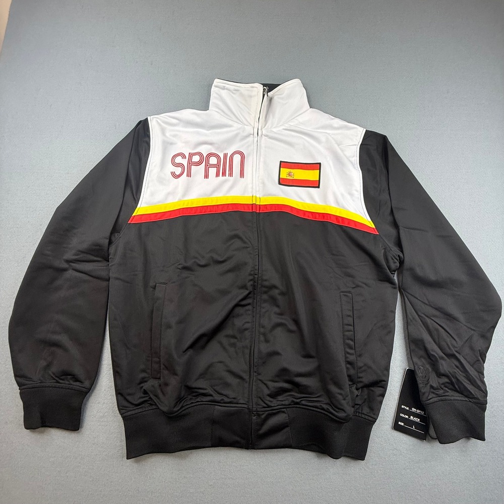 Ghast Track‎ Jacket Men Large Black Spain Flag Full Zip GH-SP02